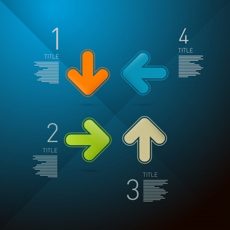 One, Two, Three, Four, Vector Steps for Tutorial, Infographics のイラスト素材