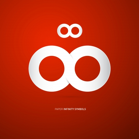 Vector Paper Infinity Symbol on Red Background のイラスト素材