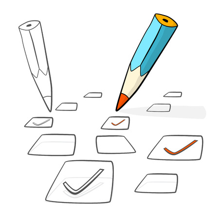 Pencil Check Option Isolated on White Backgroundのイラスト素材
