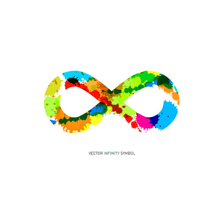 Colorful Abstract Splash infinity symbol on White Backgroundのイラスト素材