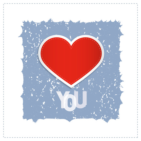 I Love You Theme With Red Heart Made From Paper のイラスト素材