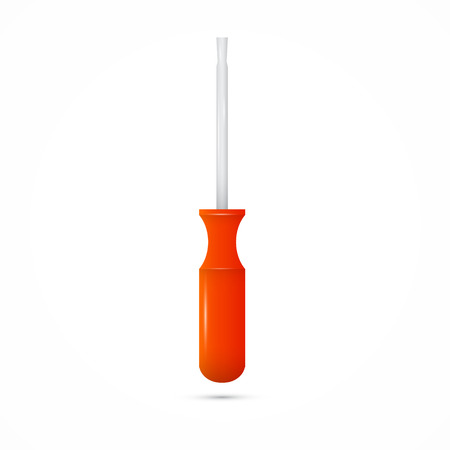 Red Screwdriver Isolated on White Background のイラスト素材