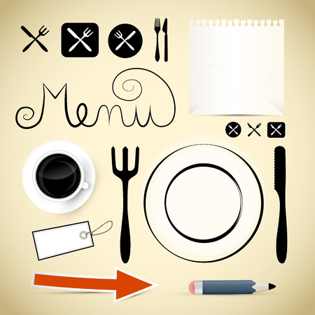 Restaurant Menu Vector Design Elementsのイラスト素材