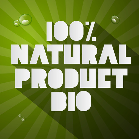 Hundred Percent Natural Product Bio Title on Green Backgroundのイラスト素材