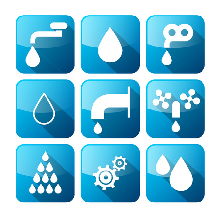Vector Water Buttons - Symbols - Icons Set のイラスト素材