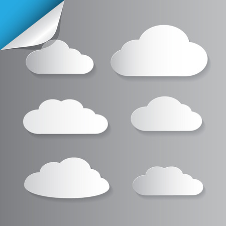 Vector Paper Clouds Set のイラスト素材
