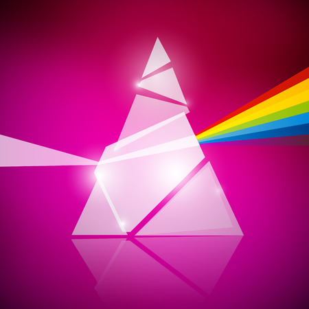 Prism Spectrum Illustration on Pink Backgroundのイラスト素材