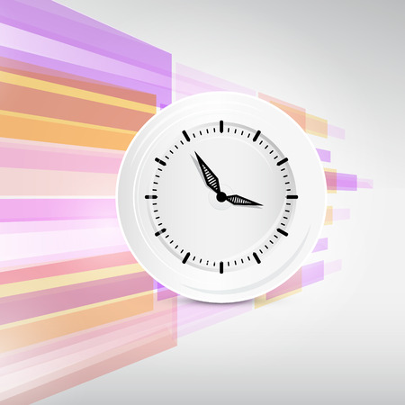 Vector Paper Clock on Modern Abstract Background Illustrationのイラスト素材