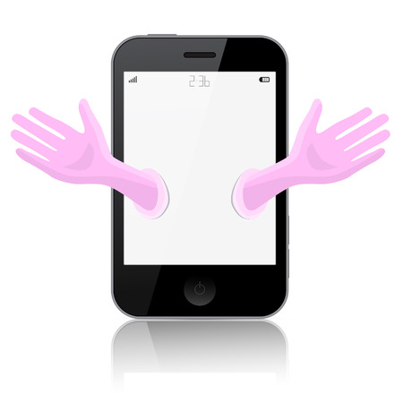 Smartphone - Cell Phone Vector Illustration Isolated on White Backgroundのイラスト素材