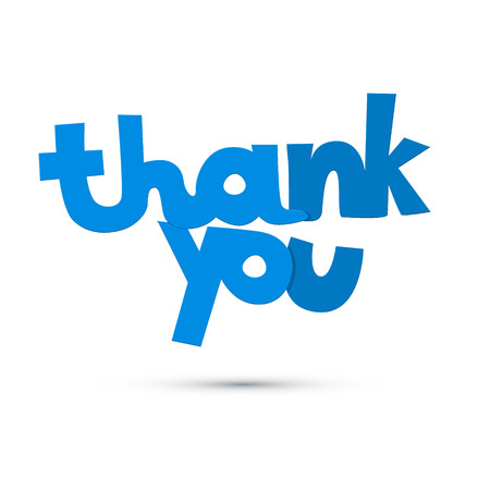 Thank You Blue Title Isolated on White Backgroundのイラスト素材