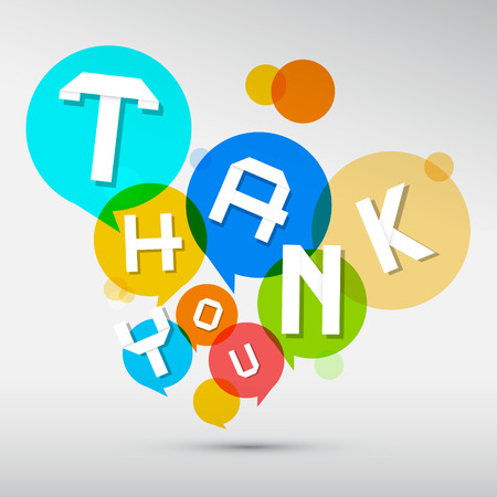 Thank You Paper Title in Colorful Circles Isolated on White Backgroundのイラスト素材