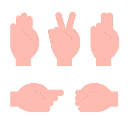 Human Hands Set Vector Illustrationのイラスト素材