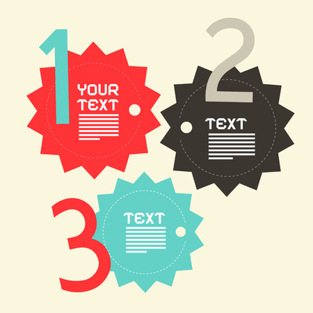 Three Steps Paper Vector Infographics Flat Design Layoutのイラスト素材
