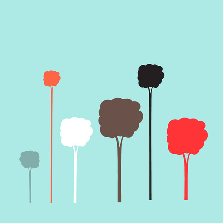 Retro Flat Design Paper Clouds on Green Backgroundのイラスト素材