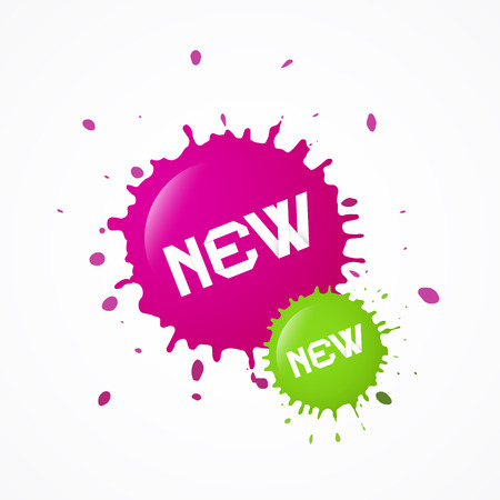Green, Pink Vector New Splashes, Blotsのイラスト素材