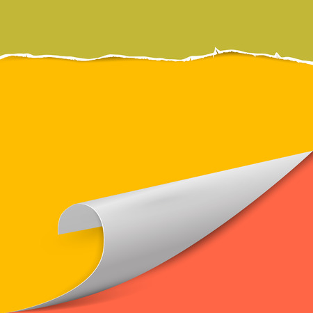 Torn Paper Vector Background with Bent Cornerのイラスト素材