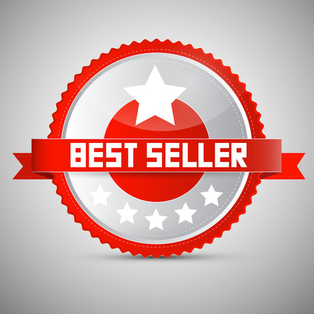 Best Seller Red and Silver Vector Award - Label - Tagのイラスト素材