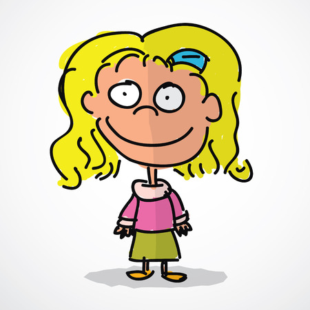 Blonde Girl Vector Illustrationのイラスト素材