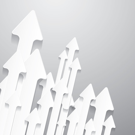 Vector Paper Cut Arrows on Grey Backgroundのイラスト素材