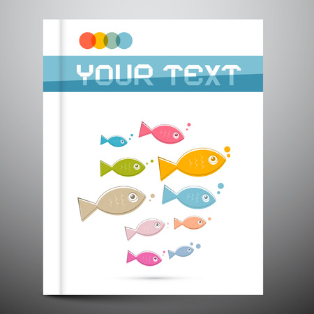 Brochure Layout - Template with Fish on Coverのイラスト素材