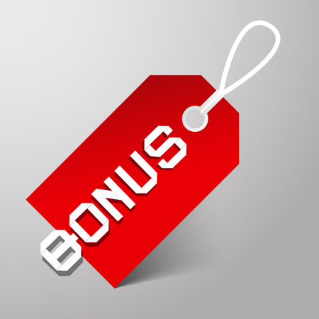 Bonus Vector Red Label with Stringのイラスト素材