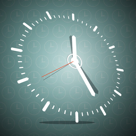 Abstract 3D Clock Face Vector Illustration on Blue Backgroundのイラスト素材