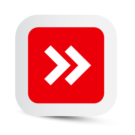 Vector Double Arrow in Red Paper Rounded Corners Squareのイラスト素材