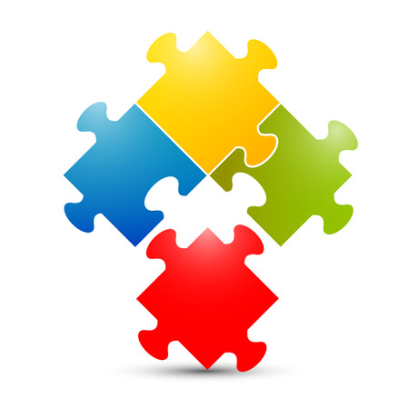 Colorful Puzzle Vector Illustrationのイラスト素材