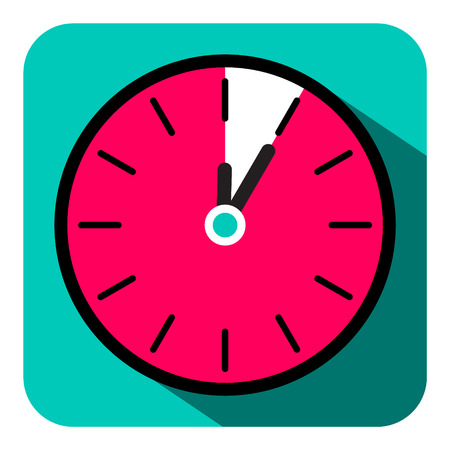 Retro Flat Design Clock - Five Minutes Stop Watch Vector Illustrationのイラスト素材