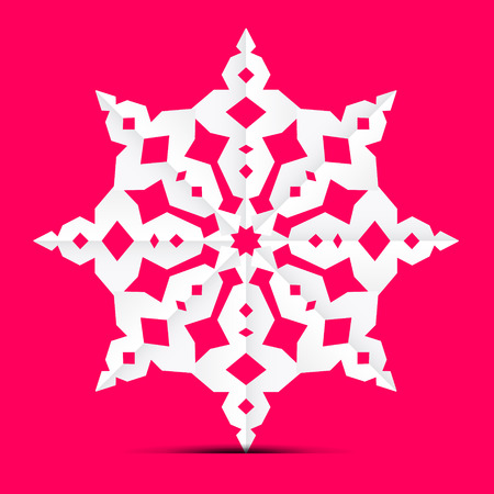 Vector Origami Paper Cut Star - Ornament on Retro Pink Backgroundのイラスト素材