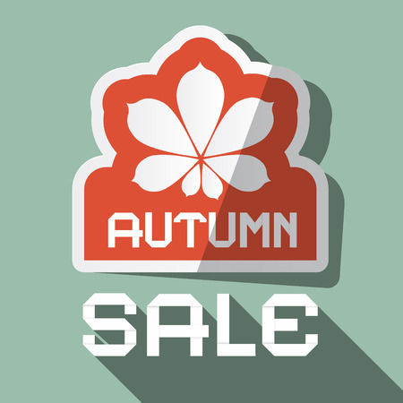 Autumn Sale Flat Design Vector Illustration with Chestnut Leafのイラスト素材