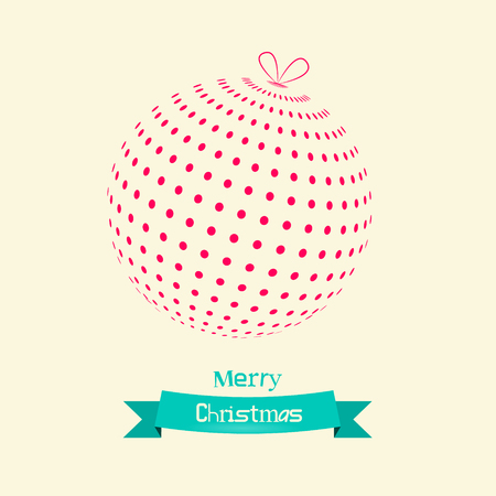 Christmas Ball Vector Retro Cardのイラスト素材