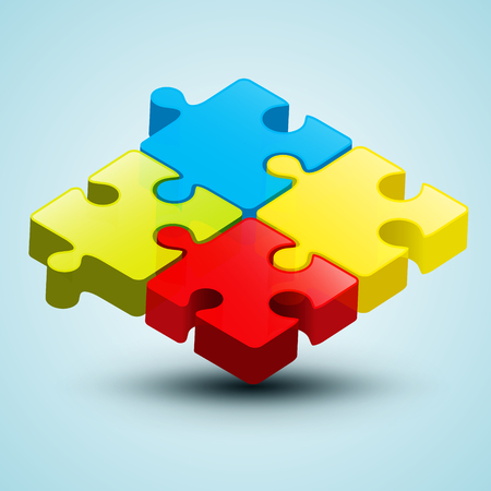 Colorful 3D Puzzleのイラスト素材