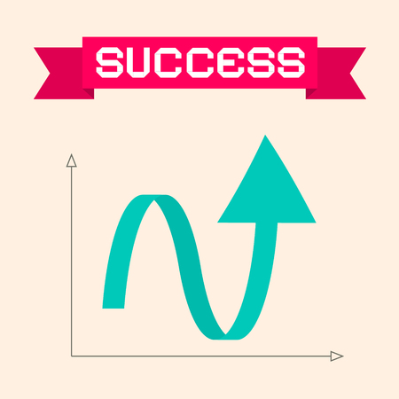 Success Graph Illustration with Arrowのイラスト素材