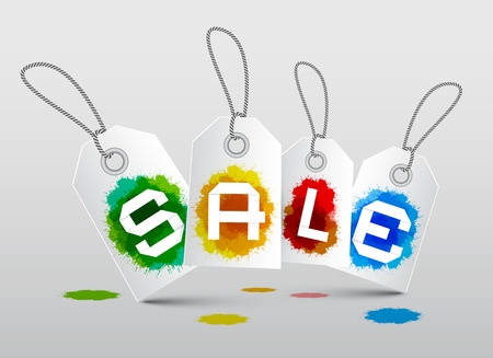 Sale Labels with Splashes - Blots Vectorのイラスト素材