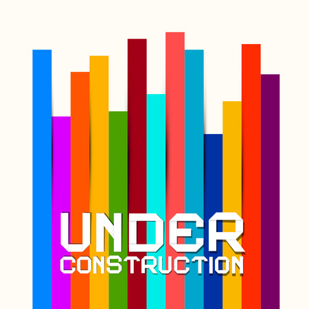 Under Construction Vector Sign with Colorful Papers Backgroundのイラスト素材