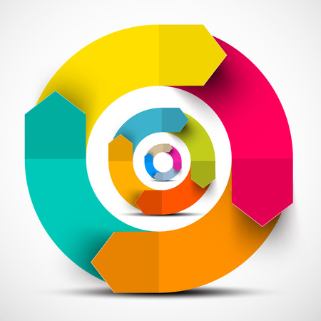 Colorful Paper Vector Circle Arrowsのイラスト素材