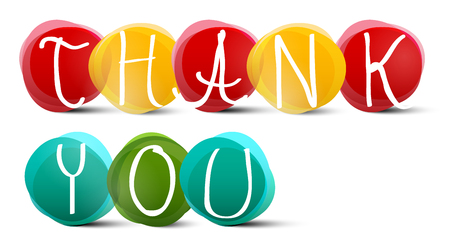 Thank You Slogan - Title in Colorful Circles on White Backgroundのイラスト素材