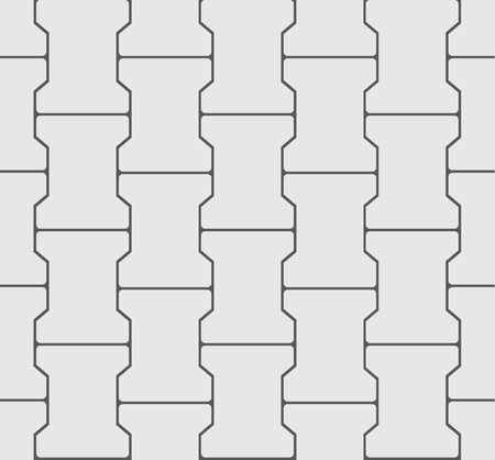 Seamless Interlocking Pavement Background - Grey Vector Patternのイラスト素材