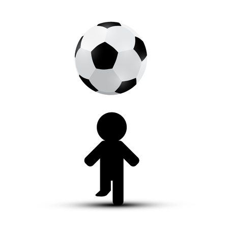 Soccer - Football Ball with Player Man Silhouetteのイラスト素材