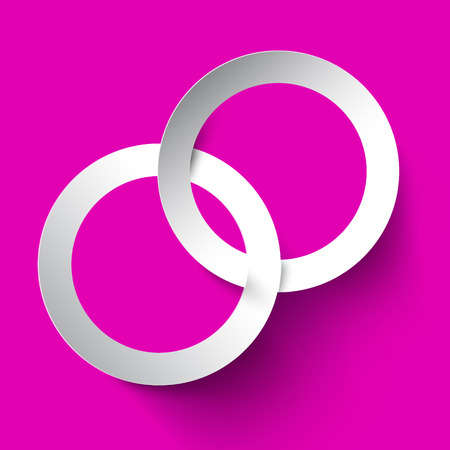 Paper Rings Connected on Pink Backgroundのイラスト素材