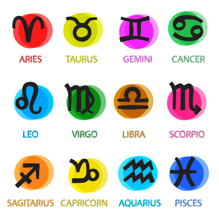 Zodiac Icons Set. Vector.のイラスト素材