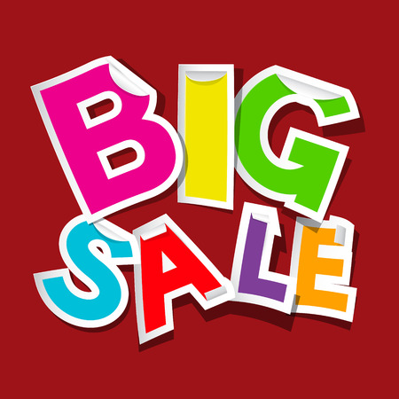 Big Sale. Colorful Sticker - Tag Vector Illustration.のイラスト素材