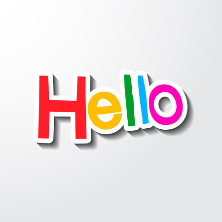 Hello. Colorful Letters - Paper Cut Vectorのイラスト素材