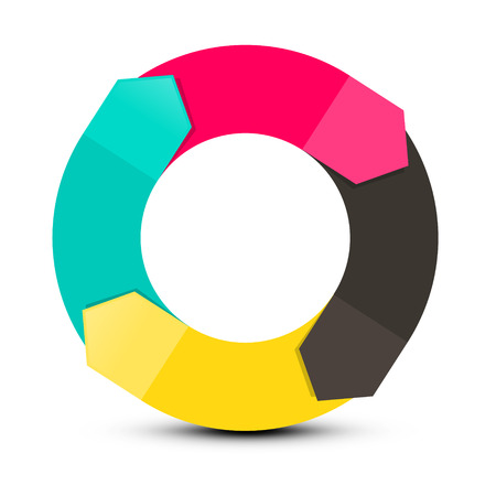 Infinity Spinning - Paper Arrows in Circle Isolated on White Backgroundのイラスト素材