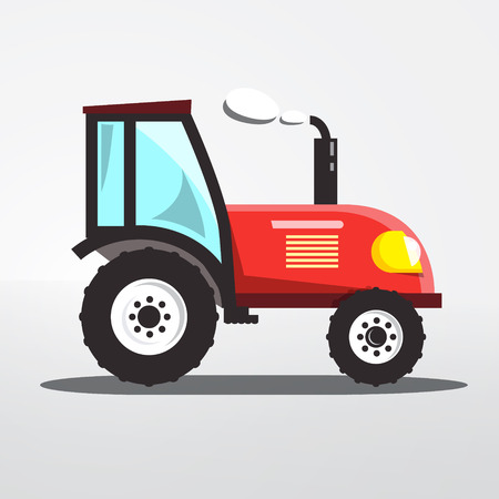Tractor Icon Isolated. Vector Flat Design Agriculture Machine.のイラスト素材