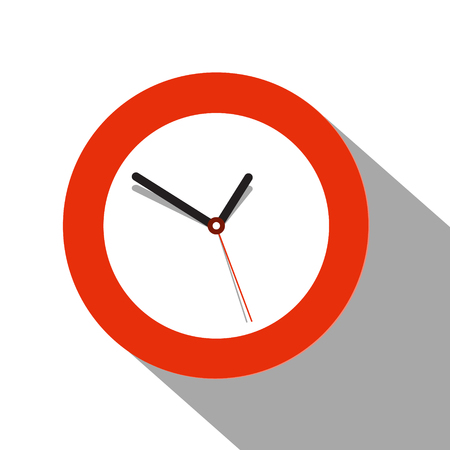 Clock Flat Icon on white Backgroundのイラスト素材