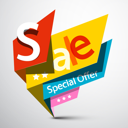 Sale Tag. Vector Busines Paper Colorful Label. Special Offer Icon.のイラスト素材
