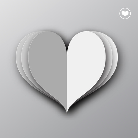 Vector Paper Heart Origami. Empty Valentine's Day Greeting Card.のイラスト素材