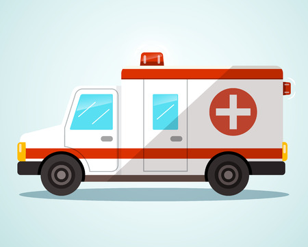 Ambulance car flat design vector illustration.のイラスト素材